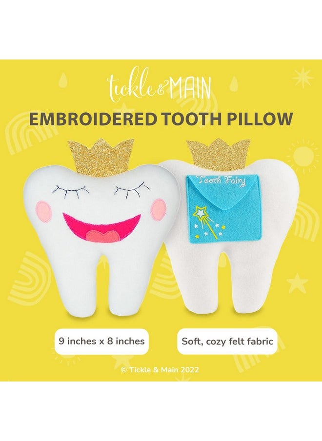 Tickle & Main 3-Piece Tooth Fairy Pillow for Girls & Boys - Includes Pocket Pillow, Dear Tooth Fairy Notepad & Photo Pouch - Kit for Kids 5-10 Years Old