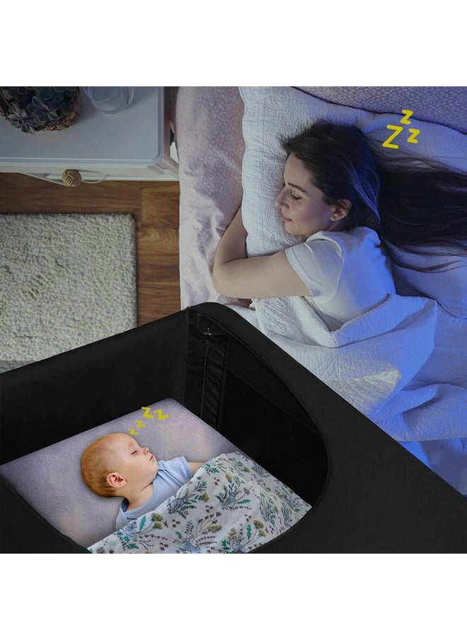 South to East Pack N Play Blackout Cover, Portable Stretchy Blackout Tent for Travel Crib, Breathable Cover for Pack and Play, Blocks 90% of Light with Optimal Airflow, Blackout Pod for Baby Sleep