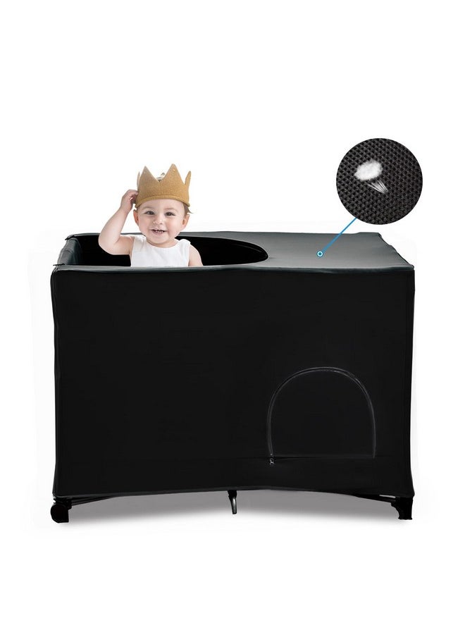 South to East Pack N Play Blackout Cover, Portable Stretchy Blackout Tent for Travel Crib, Breathable Cover for Pack and Play, Blocks 90% of Light with Optimal Airflow, Blackout Pod for Baby Sleep