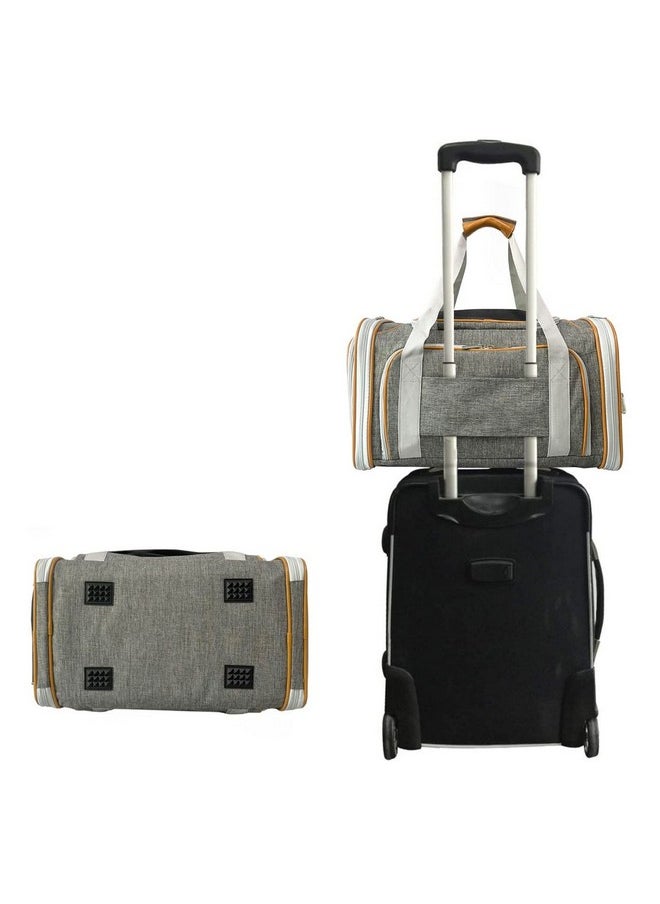 Mr. Peanut's Platinum Series Double Expandable Airline Approved Soft Sided Pet Carrier, Luxury Travel Tote with Premium Self Locking Zippers, 18LX10.4WX11 H