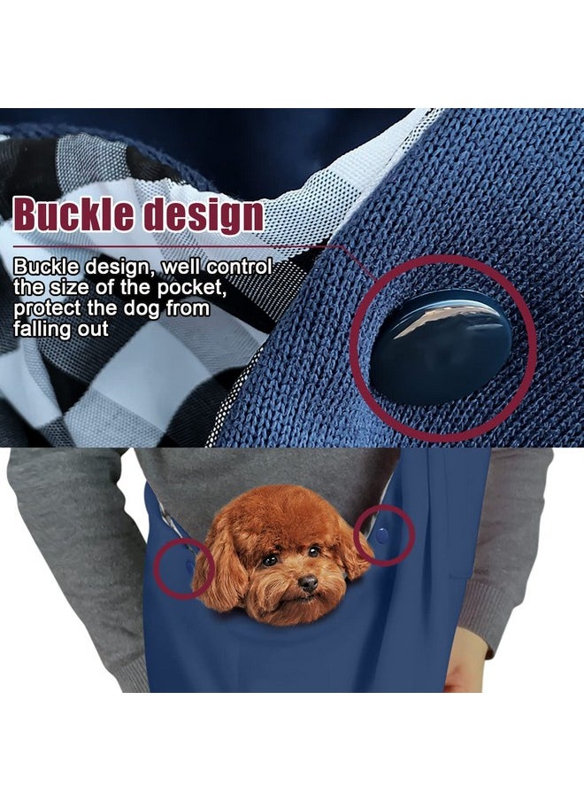 artisome Pet Dog Sling Carrier for 3-10 lbs pet,Dog Purse Pouch,Dog Satchel,Reversible unadjustable Strap Travel Hand-Free Safe Bag Small Puppy Backpack (Dark Blue)