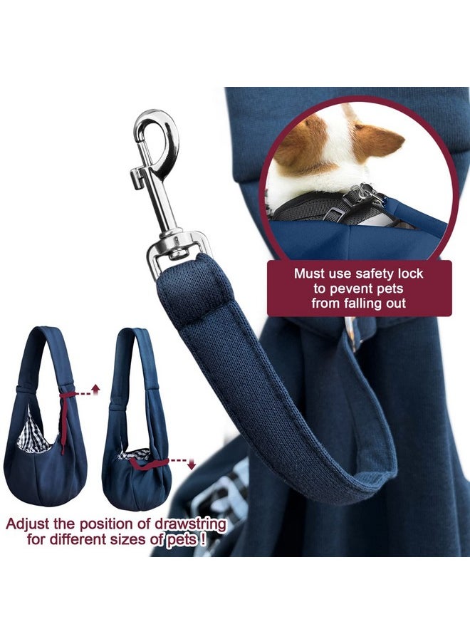 artisome Pet Dog Sling Carrier for 3-10 lbs pet,Dog Purse Pouch,Dog Satchel,Reversible unadjustable Strap Travel Hand-Free Safe Bag Small Puppy Backpack (Dark Blue)