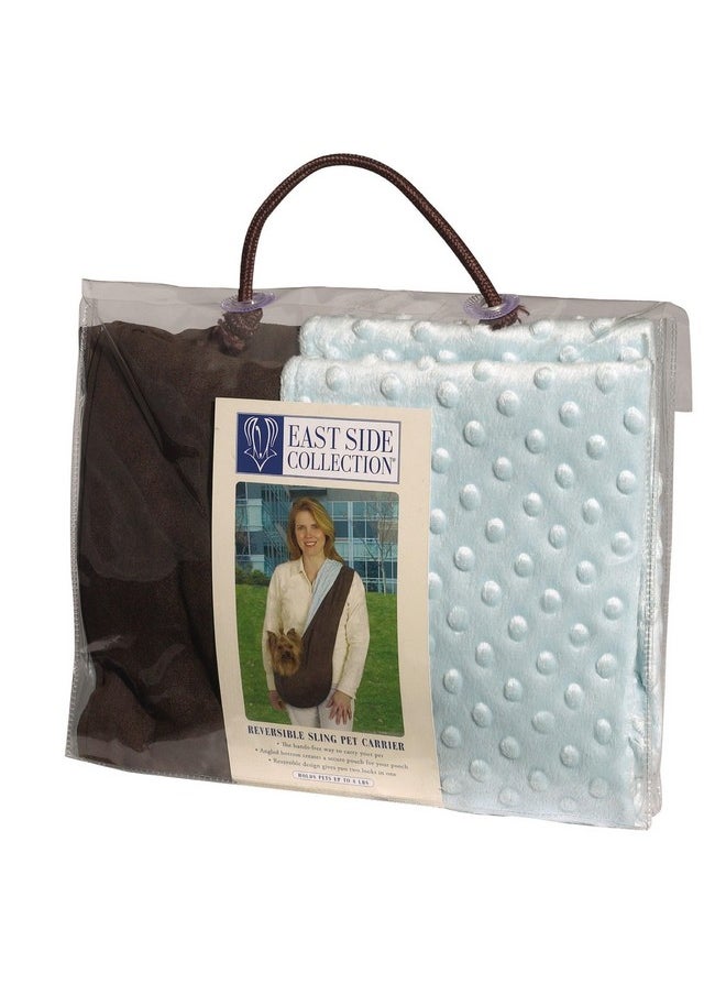 East Side Collection Reversible Sling Pet Carriers - Versatile Polyester Over-the-Shoulder Carriers for Small Dogs, Brown/Blue