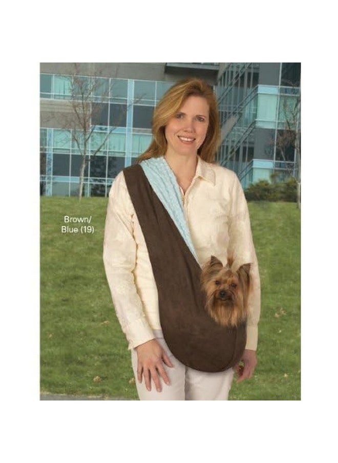 East Side Collection Reversible Sling Pet Carriers - Versatile Polyester Over-the-Shoulder Carriers for Small Dogs, Brown/Blue