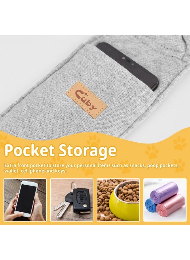 CUBY Dog and Cat Sling Carrier, Hands Free Reversible Pet Papoose Bag, Soft Pouch Adjustable, Suitable for Puppy Cats for Outdoor Travel (Grey, M-Adjustable Strap)