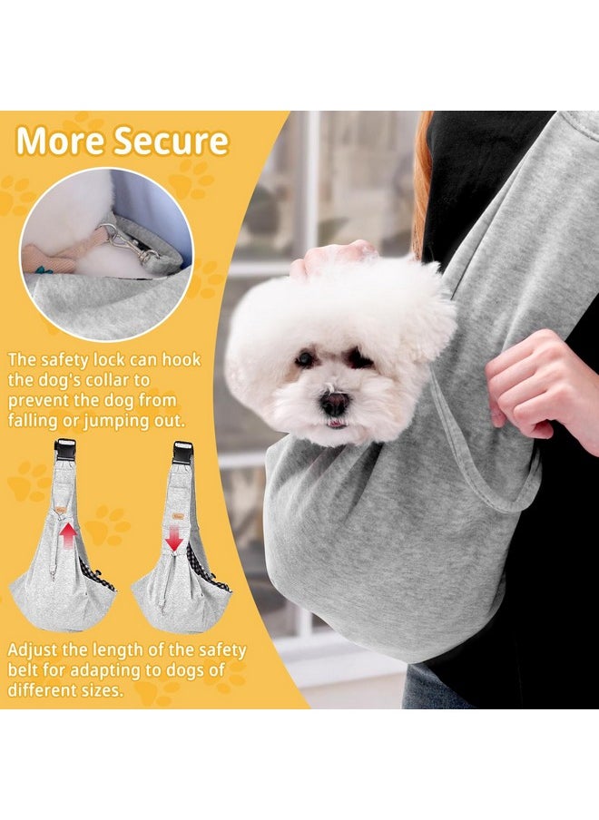CUBY Dog and Cat Sling Carrier, Hands Free Reversible Pet Papoose Bag, Soft Pouch Adjustable, Suitable for Puppy Cats for Outdoor Travel (Grey, M-Adjustable Strap)