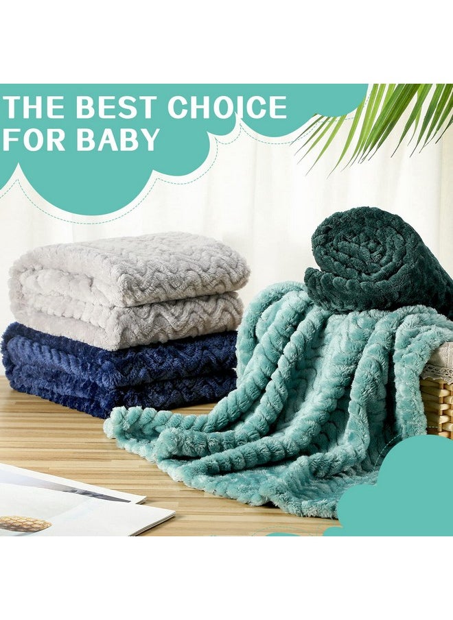 Frienda 4 Pcs Baby Fuzzy Blanket Fluffy Baby Blanket for Boys Girls Soft Warm Infant Newborn Toddler Receiving Nursery Bed Supplies, 32 x 24 Inch(Classic Color)