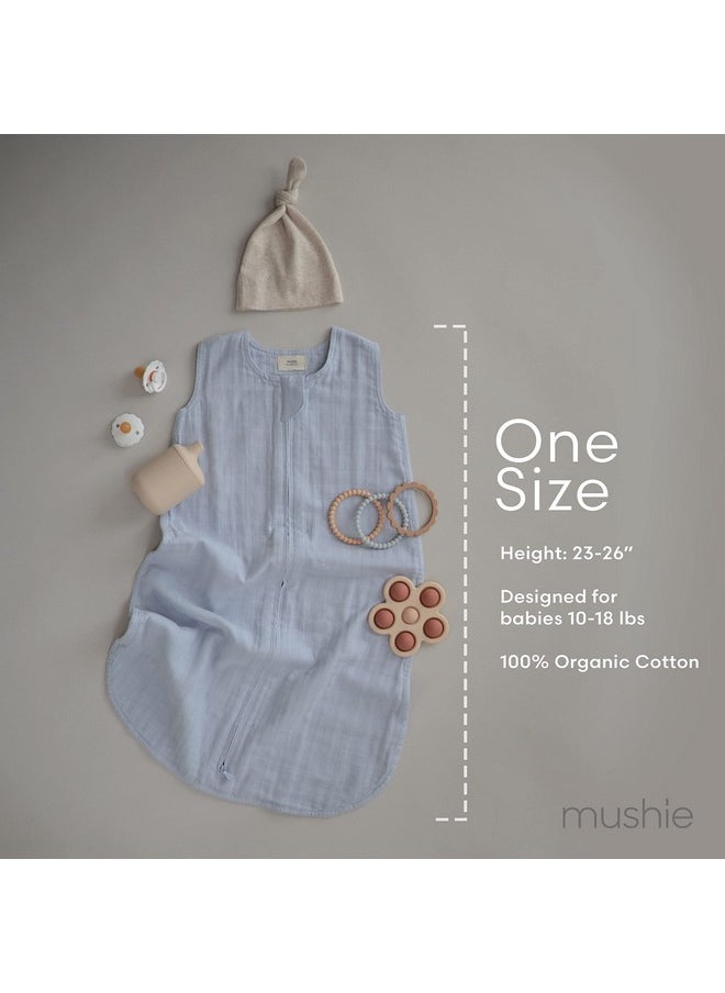 mushie Baby Wearable Blanket | 100% Organic Cotton Muslin | Sleeping Bag for Infants (Fog)