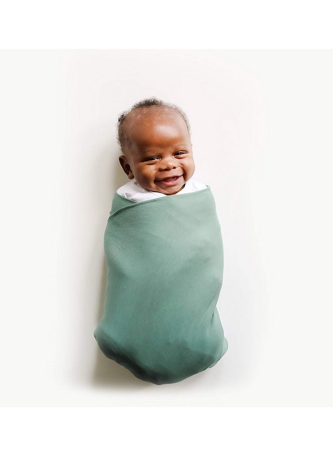 snuggle me Swaddle | Organic Cotton Swaddle Blanket, Soft Stretch, 47 x 47 inches (Moss)