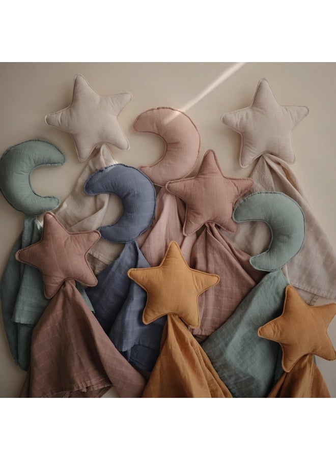 mushie Star Security Blanket | Baby Lovey | 100% Organic Muslin Cotton (Fall Yellow)