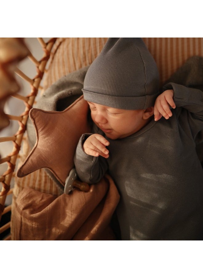 mushie Star Security Blanket | Baby Lovey | 100% Organic Muslin Cotton (Fall Yellow)
