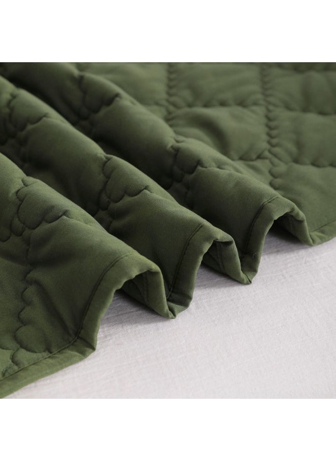 NTBAY Down Alternative Toddler Comforter, Lightweight and Warm Solid Color Baby Crib Quilted Blanket, 39x47 inches, Olive Green