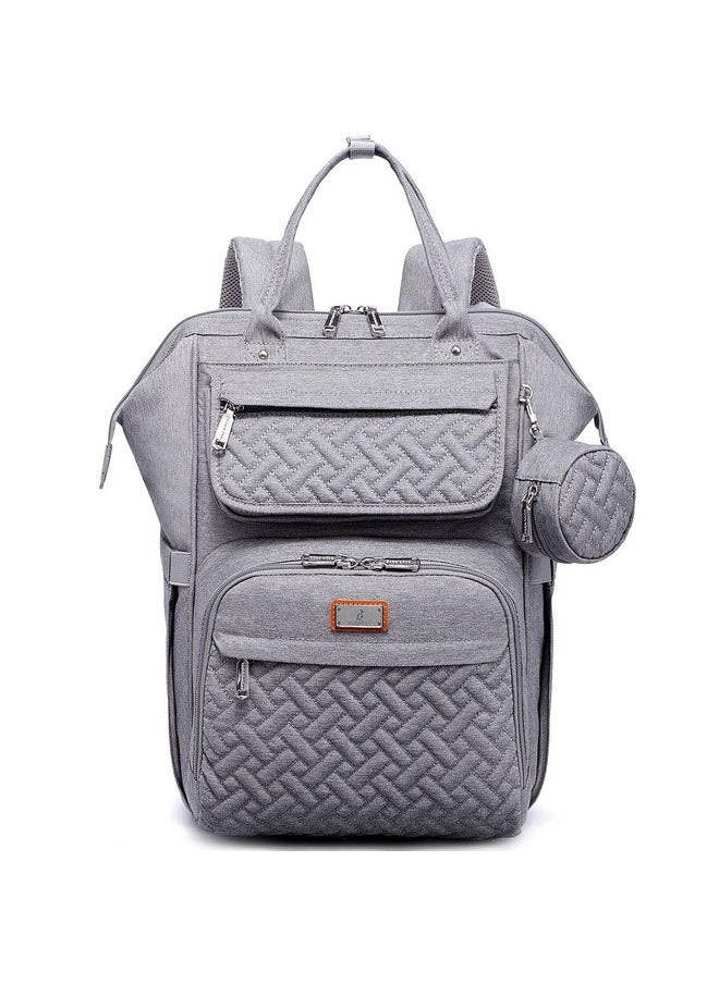 Diaper Bag Totes with Changing Pad & Stroller Straps, Large Portable Newborn Baby Bags, Unisex and Stylish Travel Diaper Backpacks for Mom and Dad (Peony)