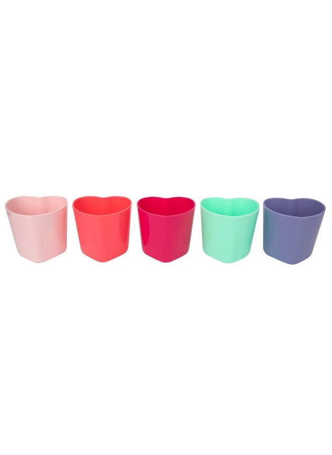 The First Years Heart Shaped Toddler Cups - Training Toddler Cups for Snacks and Drinks - Toddler Easter Basket Stuffers - Heart Shaped Baby Training Cup - 6 Oz - 5 Count