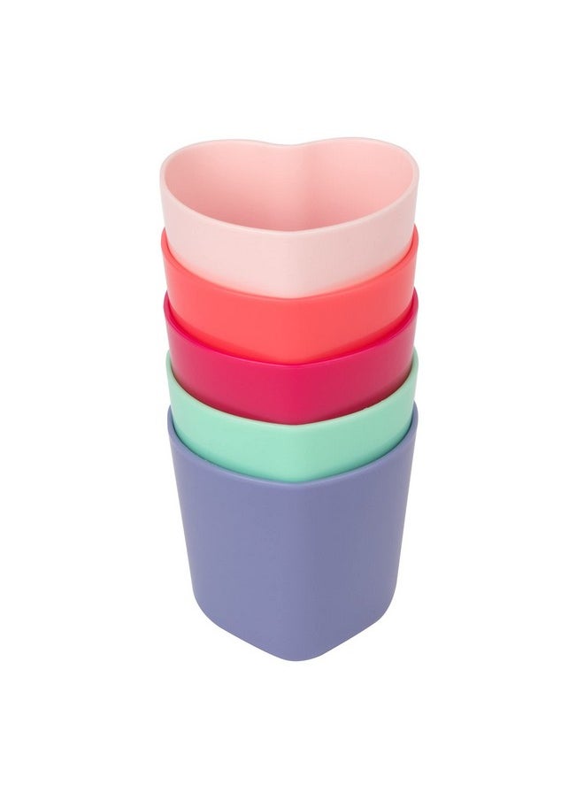 The First Years Heart Shaped Toddler Cups - Training Toddler Cups for Snacks and Drinks - Toddler Easter Basket Stuffers - Heart Shaped Baby Training Cup - 6 Oz - 5 Count