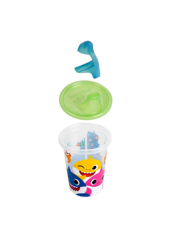 The First Years Take & Toss Pinkfong Baby Shark Sippy Cups - Reusable Toddlers Cups with Lids - Kids Party Pack with 2 Travel Caps - 10 Oz - 10 Count