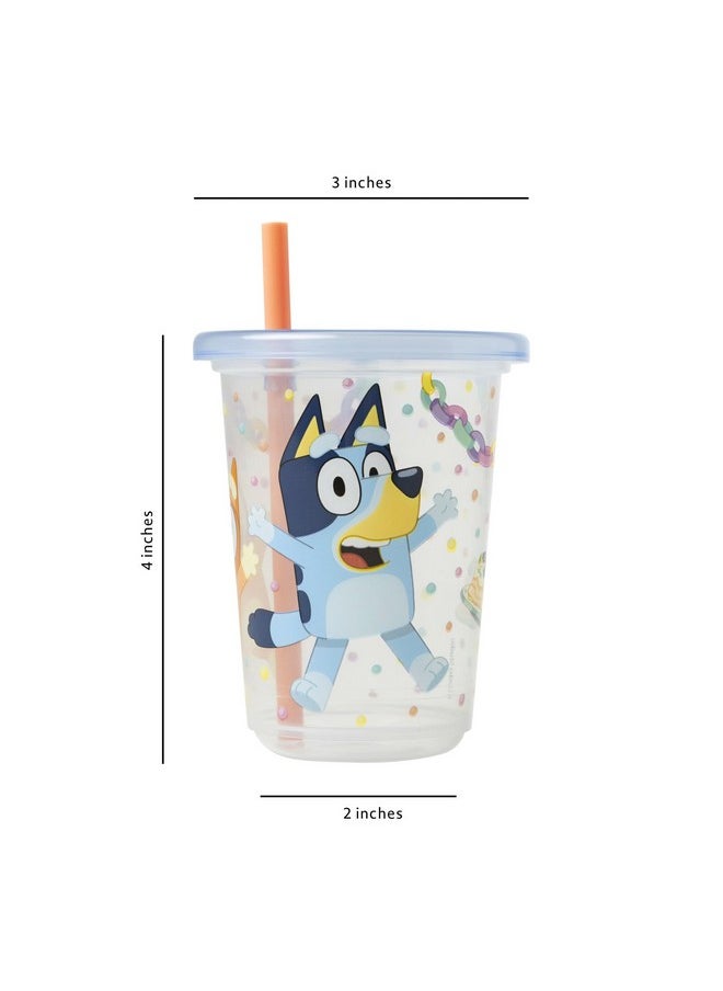 The First Years Bluey Take & Toss Toddler Straw Cups - Spill Proof Toddler Sippy Cups with Snap On Lids and Straws - Bluey Gifts and Bluey Party Supplies - 10 Oz - 10 Count