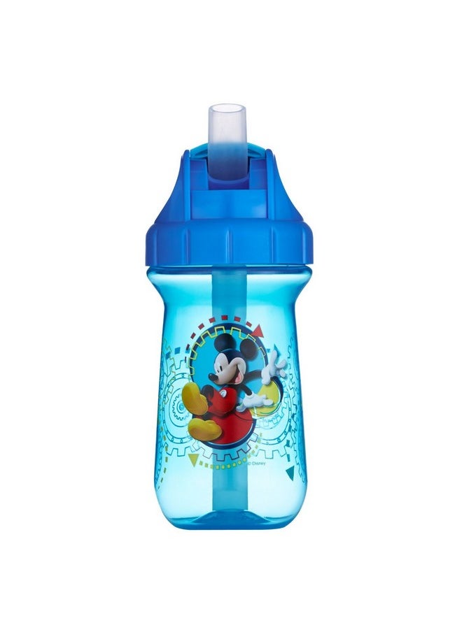The First Years Disney Mickey Mouse Toddler Straw Cup - Spill Proof Flip Top Toddler Sippy Cups - 18 Months and Up - 10 Oz