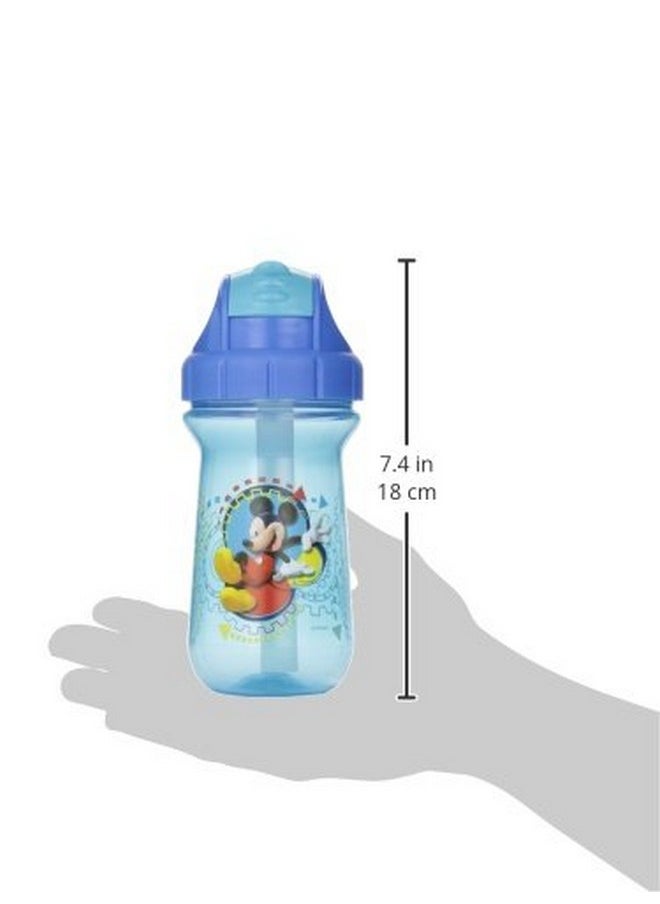 The First Years Disney Mickey Mouse Toddler Straw Cup - Spill Proof Flip Top Toddler Sippy Cups - 18 Months and Up - 10 Oz