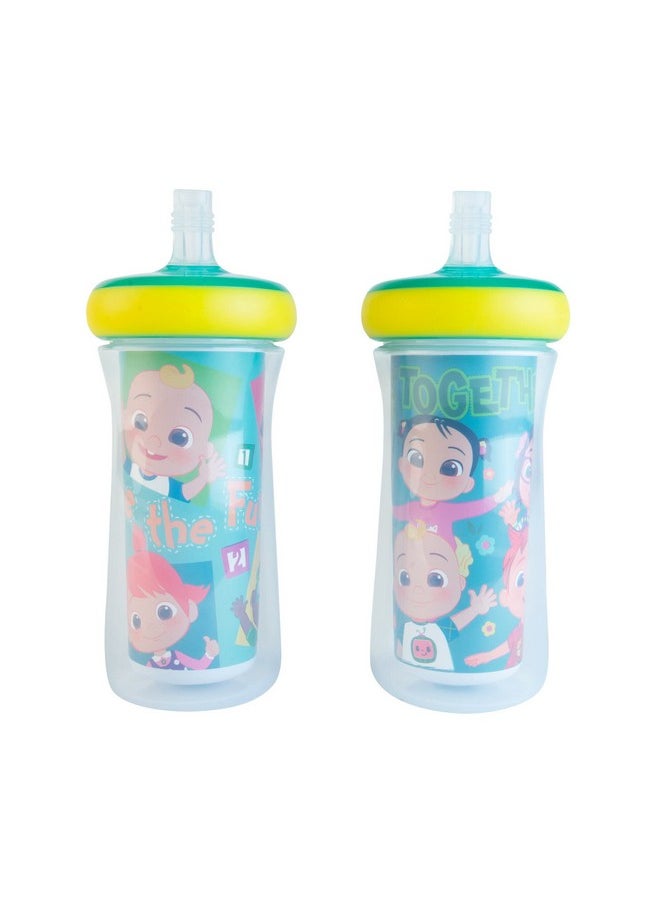 The First Years Cocomelon Insulated Straw Cups - Silicone Straw Cups for Toddlers - Kids Water Bottles Ages 18 Months and Up - 2 Count