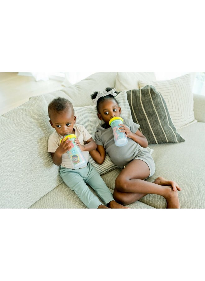 The First Years Cocomelon Insulated Straw Cups - Silicone Straw Cups for Toddlers - Kids Water Bottles Ages 18 Months and Up - 2 Count