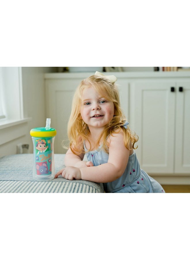 The First Years Cocomelon Insulated Straw Cups - Silicone Straw Cups for Toddlers - Kids Water Bottles Ages 18 Months and Up - 2 Count