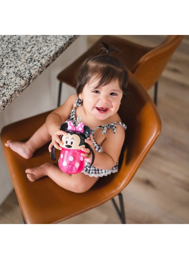 The First Years Disney Minnie Mouse Trainer Straw Cup - Disney Toddler Cups with Straw - 9 Months and Up - 7 Oz