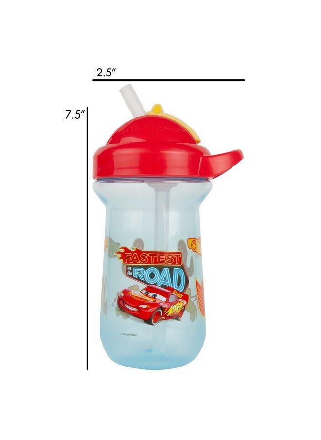 The First Years Disney/Pixar Cars Toddler Straw Cup - Spill Proof Flip Top Toddler Sippy Cups - 18 Months and Up - 10 Oz