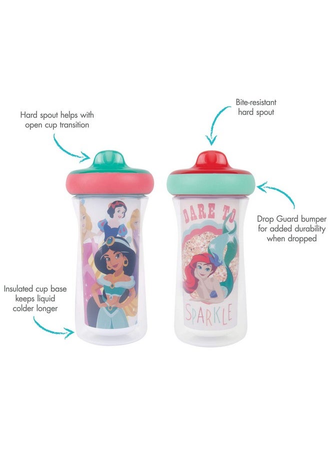 The First Years Disney Princess Kids Insulated Sippy Cups - Dishwasher Safe Spill Proof Toddler Cups - Ages 12 Months and Up - 9 Ounces - 2 Count