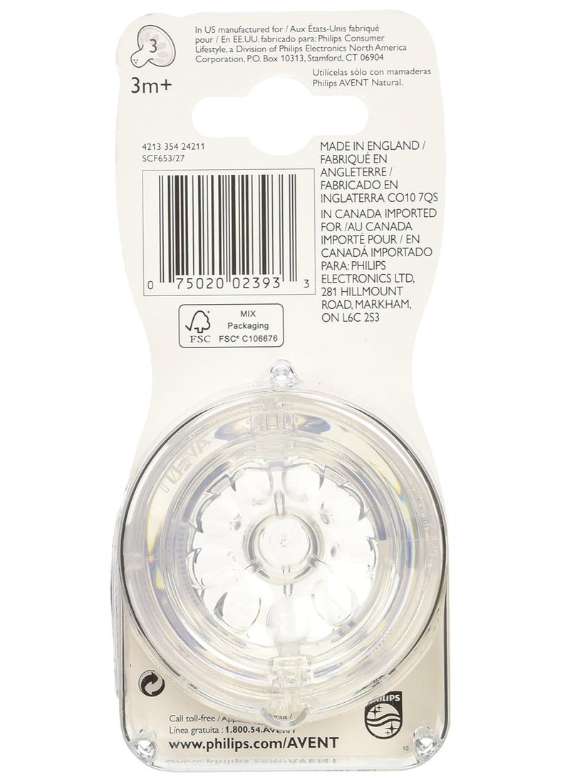 Philips Avent BPA Free Natural Medium Flow Nipples, 3 month+, 2 Count