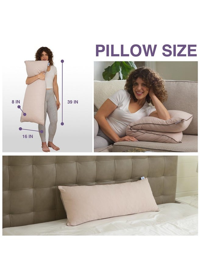 Pharmedoc Body Pillow, Pregnancy Pillow, Side Sleeper Pillow, Body Pillow for Adults, Memory Foam Pillow, Mocha