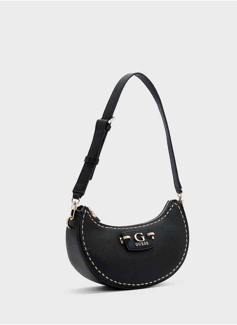 Nastra Top Zip Shoulder Bag