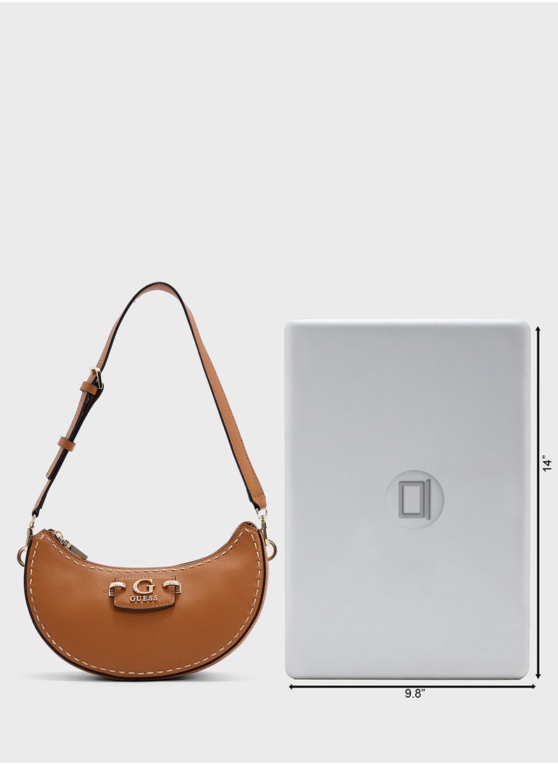 Nastra Top Zip Shoulder Bag