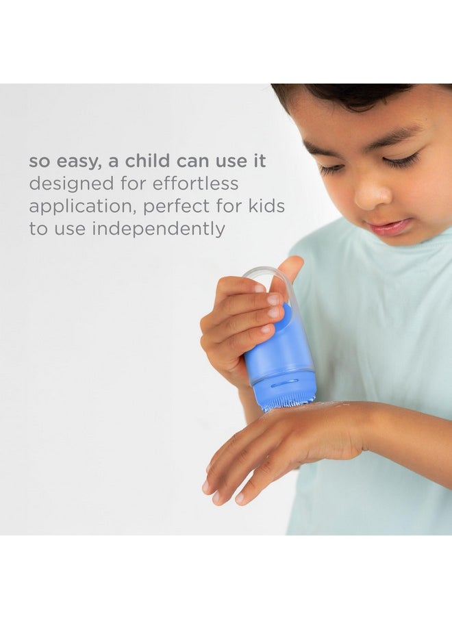 Ubbi Sunsqueeze Sunscreen Applicator, Refillable Roll On, Soft Silicone Bristles for Babies and Toddlers, Easy to Clean, Dishwasher Safe, TSA-Approved, Holds 3.38 Fluid Ounces, 2 Pack, Blue & Yellow