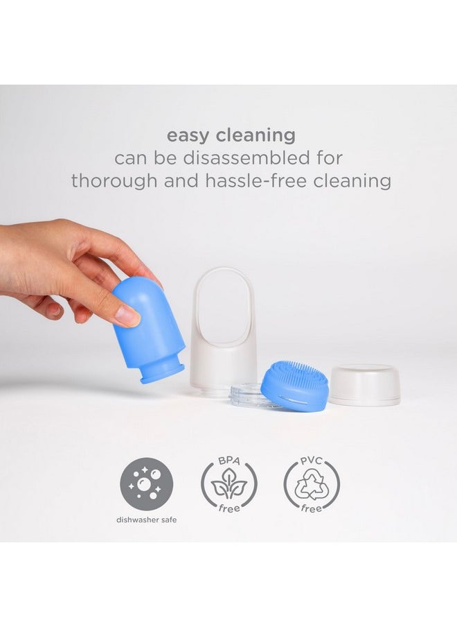 Ubbi Sunsqueeze Sunscreen Applicator, Refillable Roll On, Soft Silicone Bristles for Babies and Toddlers, Easy to Clean, Dishwasher Safe, TSA-Approved, Holds 3.38 Fluid Ounces, 2 Pack, Blue & Yellow