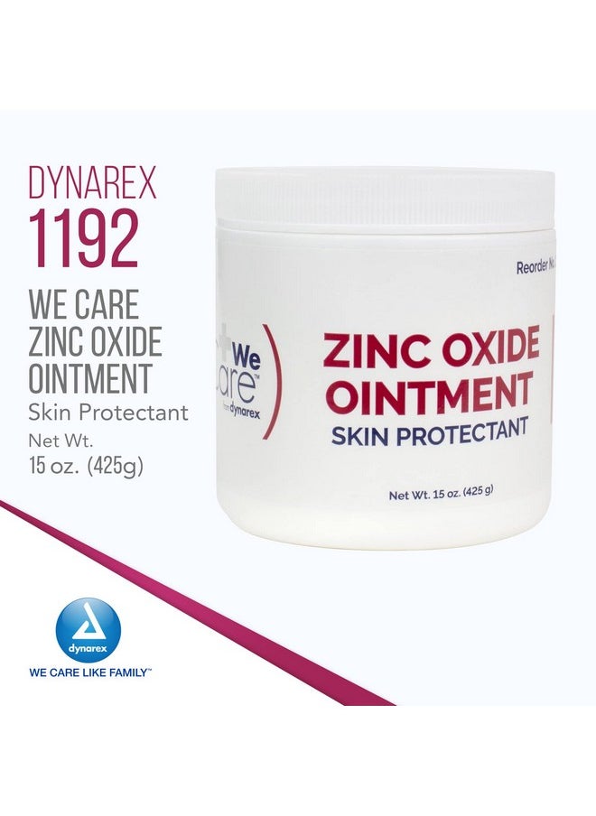 Dynarex Zinc Oxide Ointment, Soothes, Prevents, and Relieves Diaper Rash, Chaffed Skin, and Irritation, White, 1 Count - 15 oz. Jar of Ointment