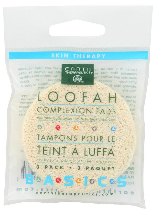 EARTH THERAPEUTICS Loofah Face Disc, 3 CT