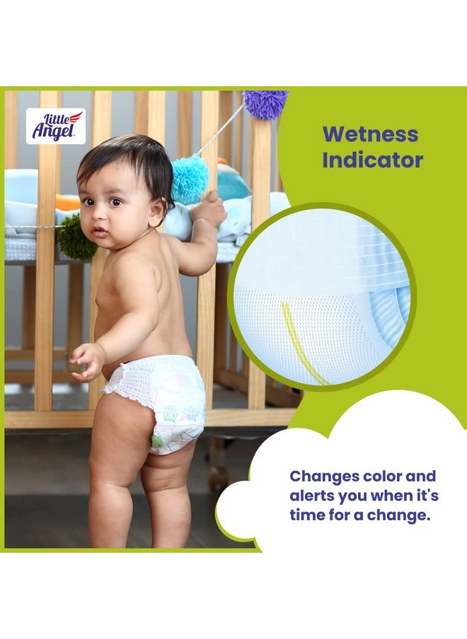 Little Angel Extra Dry Baby Pants Diaper, Extra Large (XL) Size, 56 Count, Super Absorbent Core Up to 12 Hrs. Protection, Soft Elastic Waist Grip & Wetness Indicator, Pack of 1, Over 12kg