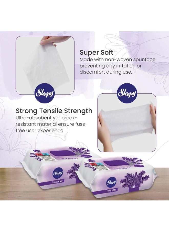 Baby Care Wet Wipes, Lavender, 1200 Sheets, 120 X 10 Pack
