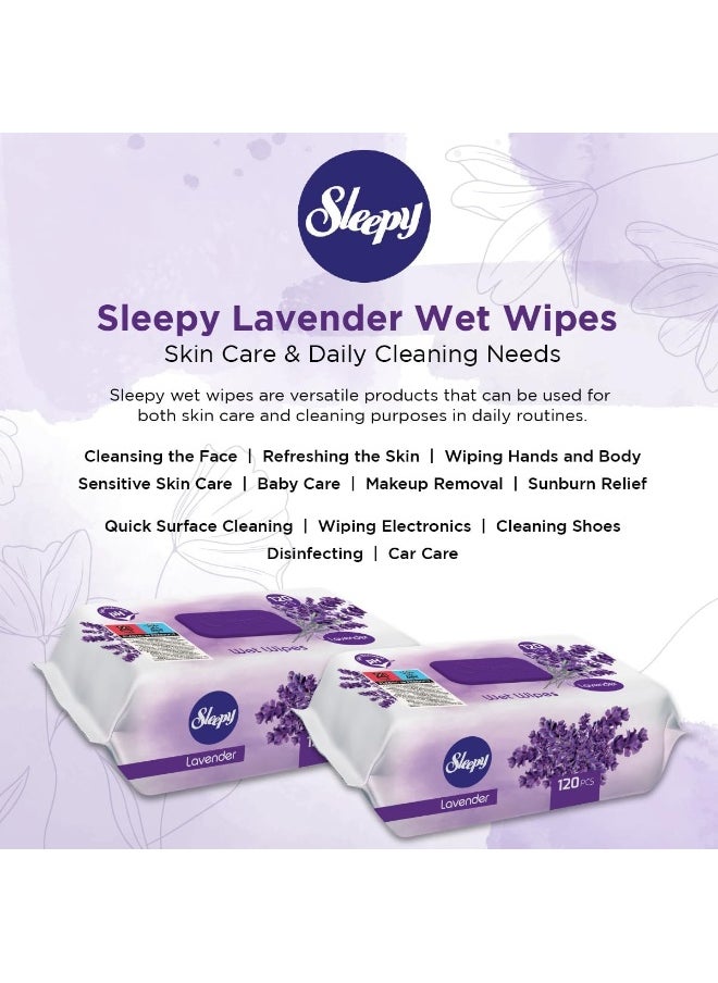 Baby Care Wet Wipes, Lavender, 1200 Sheets, 120 X 10 Pack