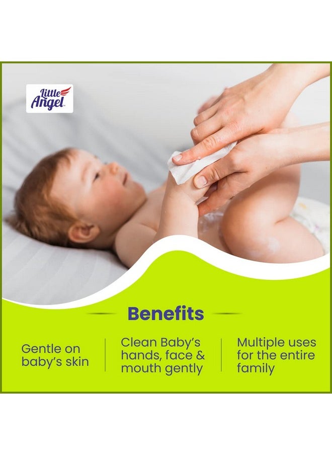 Little Angel Super Soft Cleansing Baby Wipes, 864 Count, Enriched with Aloe vera & Vitamin E, pH Balanced, Dermatologically Tested & Alcohol-free, Pack of 12, 72 count/pack