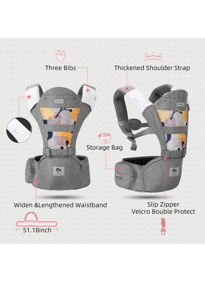 CdyBox Adjustable 4 Positions Baby Carrier 3D Backpack Infant Newborn Pouch Bag Wrap Soft Structured Ergonomic Sling Front Back (Khaki)