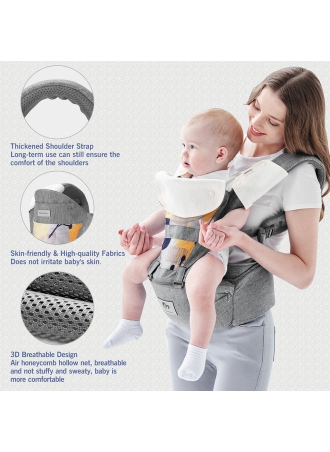 CdyBox Adjustable 4 Positions Baby Carrier 3D Backpack Infant Newborn Pouch Bag Wrap Soft Structured Ergonomic Sling Front Back (Khaki)