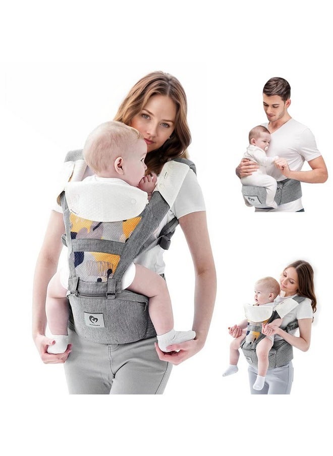 CdyBox Adjustable 4 Positions Baby Carrier 3D Backpack Infant Newborn Pouch Bag Wrap Soft Structured Ergonomic Sling Front Back (Khaki)