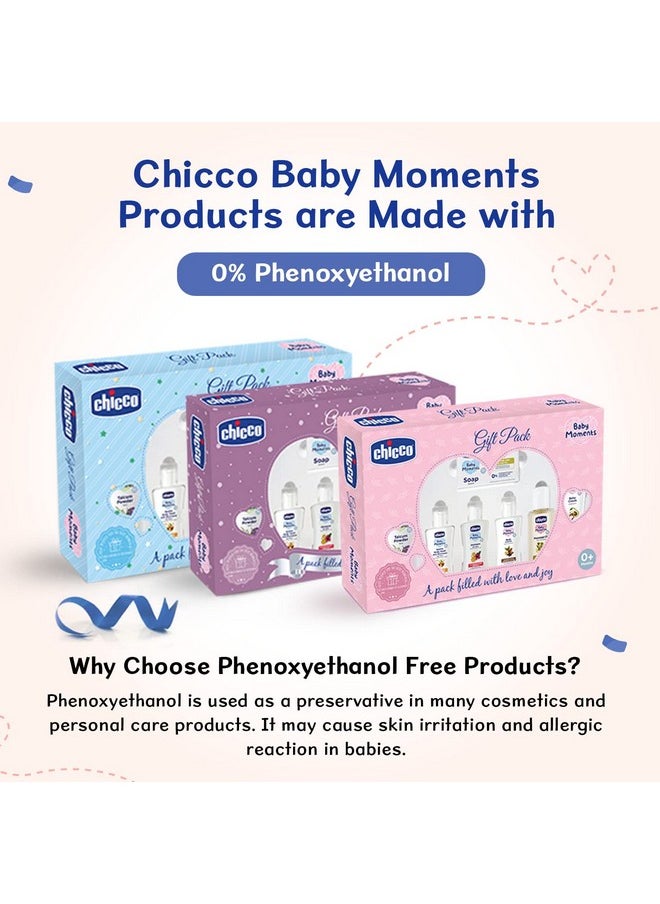 Chicco Baby Moments Baby Caring Gift Pack (Pink) with 7 Baby Skincare & Haircare Products | Baby Care Gift Set for Newborn Baby Shower, New Parents, and Birthdays | Phenoxyethanol Free