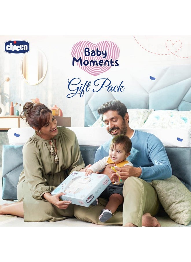 Chicco Baby Moments Baby Caring Gift Pack (Pink) with 7 Baby Skincare & Haircare Products | Baby Care Gift Set for Newborn Baby Shower, New Parents, and Birthdays | Phenoxyethanol Free