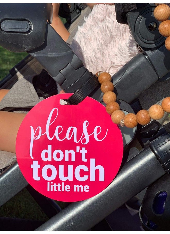 THREE LITTLE TOTS - Pink Please Don't Touch Baby Car Seat Sign or Stroller Tag - CPSIA Safety Tested