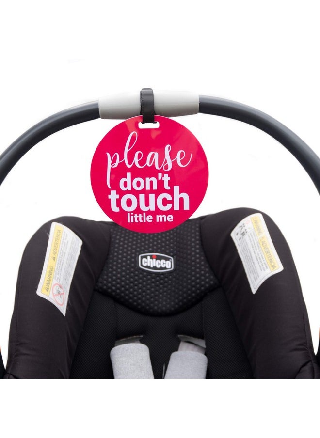 THREE LITTLE TOTS - Pink Please Don't Touch Baby Car Seat Sign or Stroller Tag - CPSIA Safety Tested