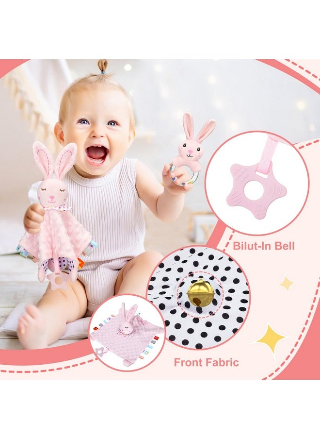 Baby Girl Gifts Newborn Gift Set, Baby Girl Newborn Essentials Gift Basket, Multiple Pieces Baby Girl Gift Basket with Baby Bunny Handbell, Baby Blanket, Keepsake Milestone, Bunny Toy, Baby Socks