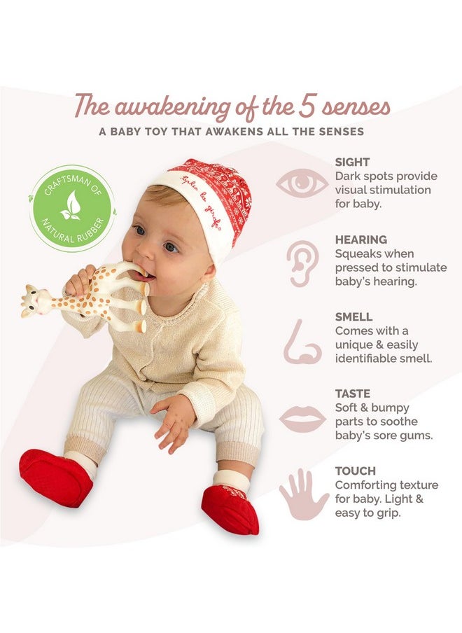 Sophie la girafe | My Christmas with Sophie Gift Set | Includes Sophie la girafe, Christmas Cap & Socks | Comfort & Soothe | Awaken All 5 Senses